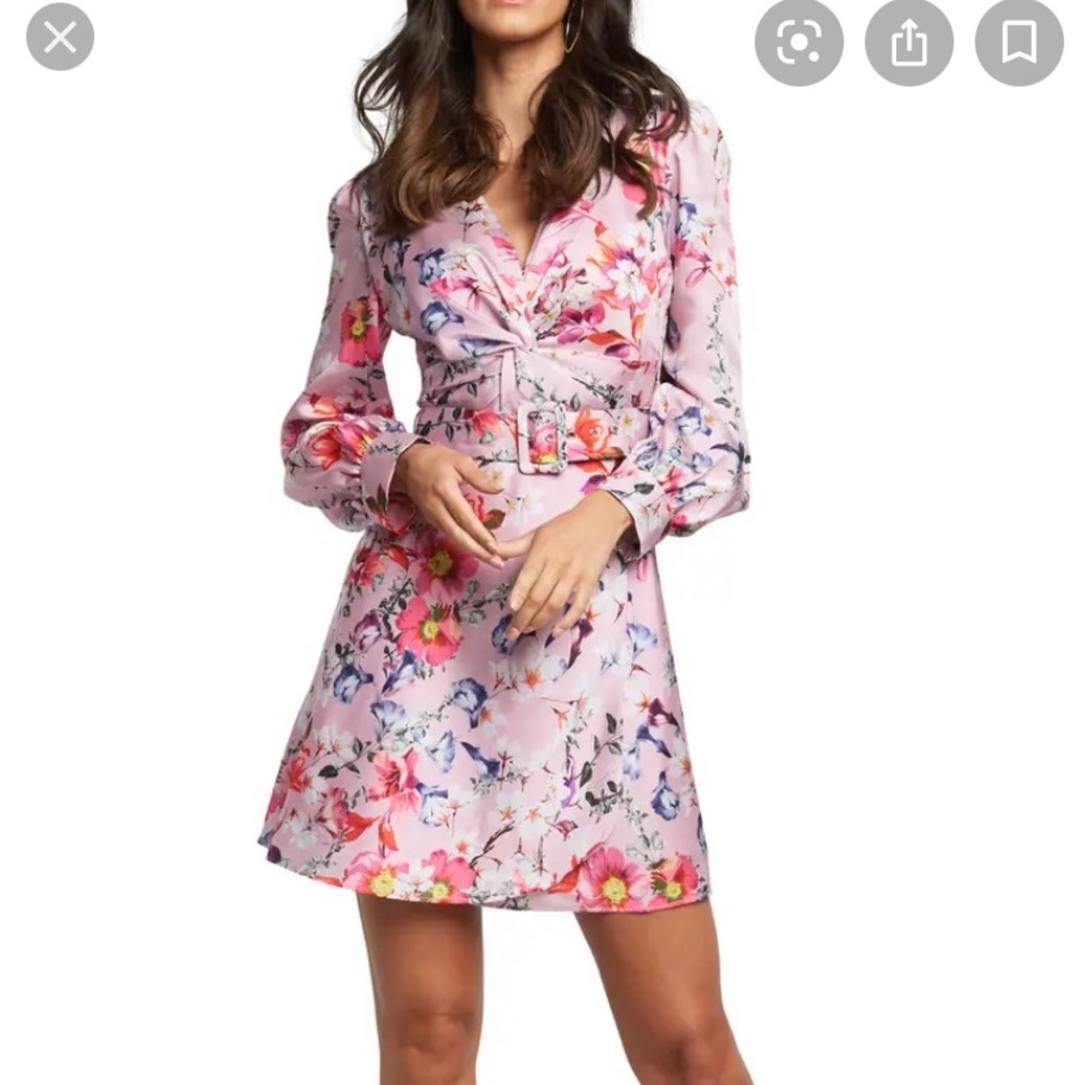 Bardot size 6/S floral mini dress long sleeve